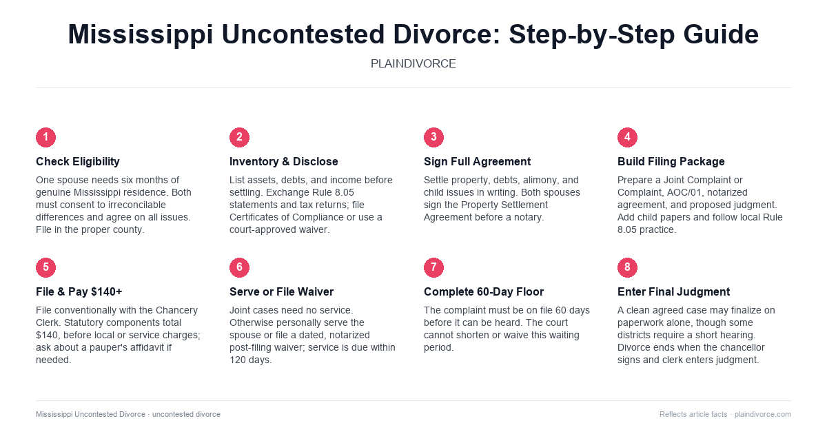 uncontested divorce in Mississippi