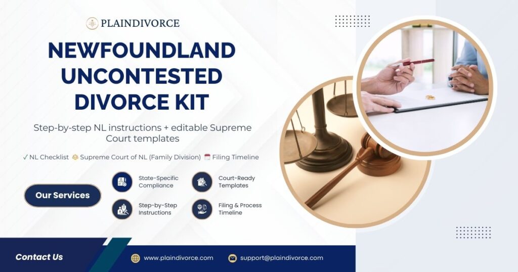 Newfoundland and Labrador Uncontested Divorce Kit