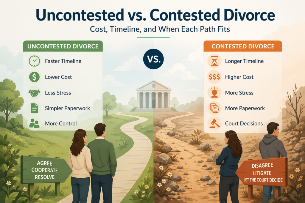 uncontested vs contested divorce