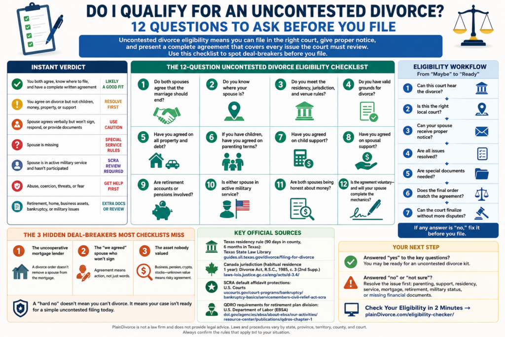uncontested divorce eligibility