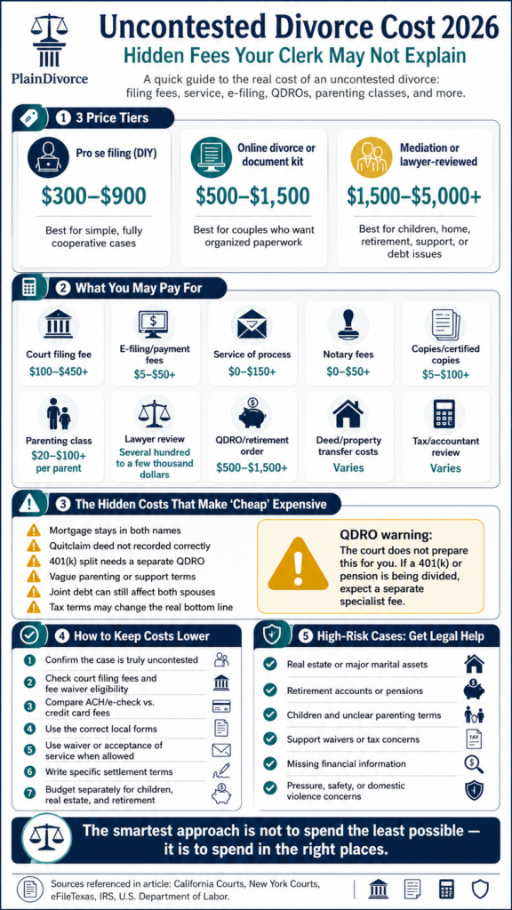 uncontested divorce cost